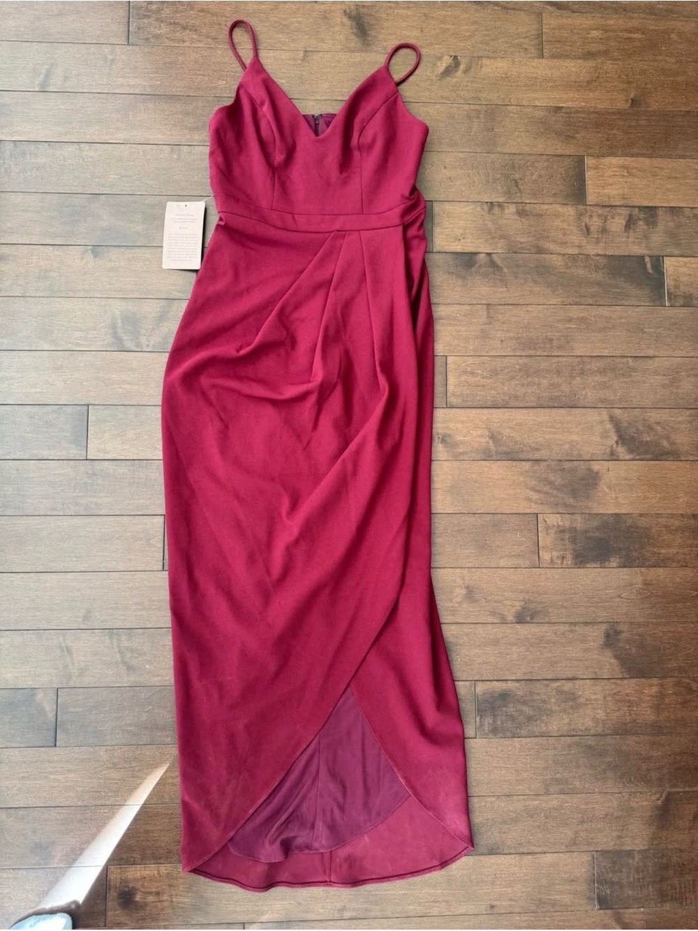 BHLDN Wine Red Spaghetti-Strap Maxi Dress